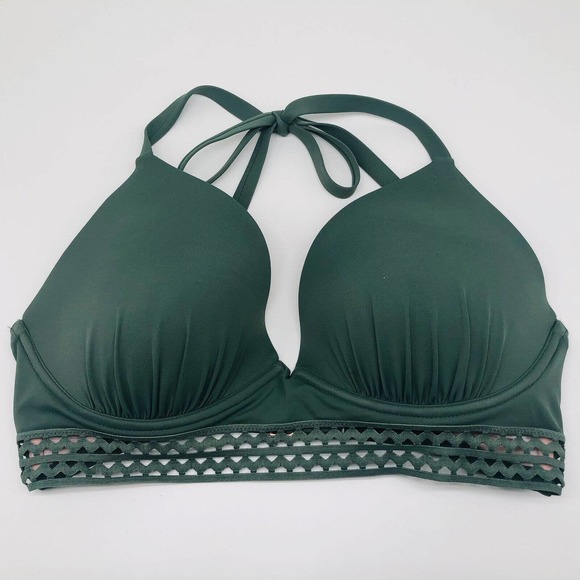 Shade & Shore Other - Shade & Shore Bikini Top 38D Green Underwire Padded Bra Beach Cover Up Fit B1